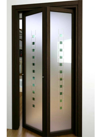 Складные двери гармошка с матовым стеклом Саратов